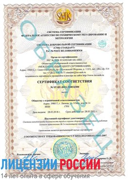 Образец сертификата соответствия Климовск Сертификат OHSAS 18001