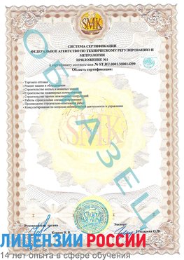 Образец сертификата соответствия (приложение) Климовск Сертификат ISO 14001